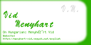 vid menyhart business card